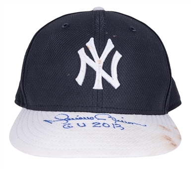 2013 Mariano Rivera Game Used, Signed & Inscribed New York Yankees Spring Training Cap (MLB Authenticated & Steiner)